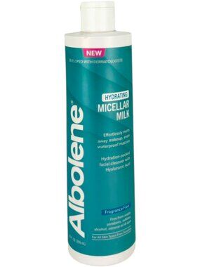 Albolene Micellar Cleansing Milk Hydrating Face Cleanser 10 fl oz Makeup Remover